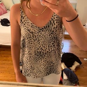 Cheetah print silk blouse
